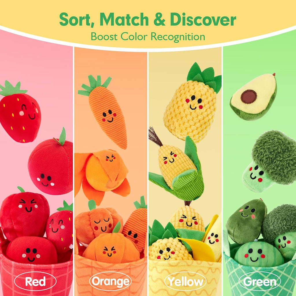 🍓 Montessori Plush Fruit Sensory Toy Set
