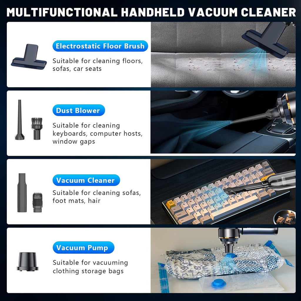 Portable Handheld Vacuum Cleaner 12-in-1