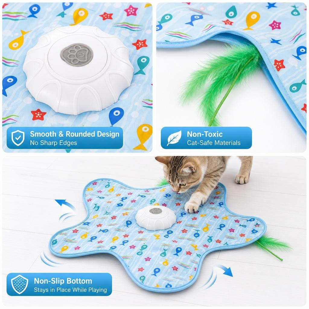 Automatic Feather Cat Toy | Interactive Moving Toy for Indoor Cats