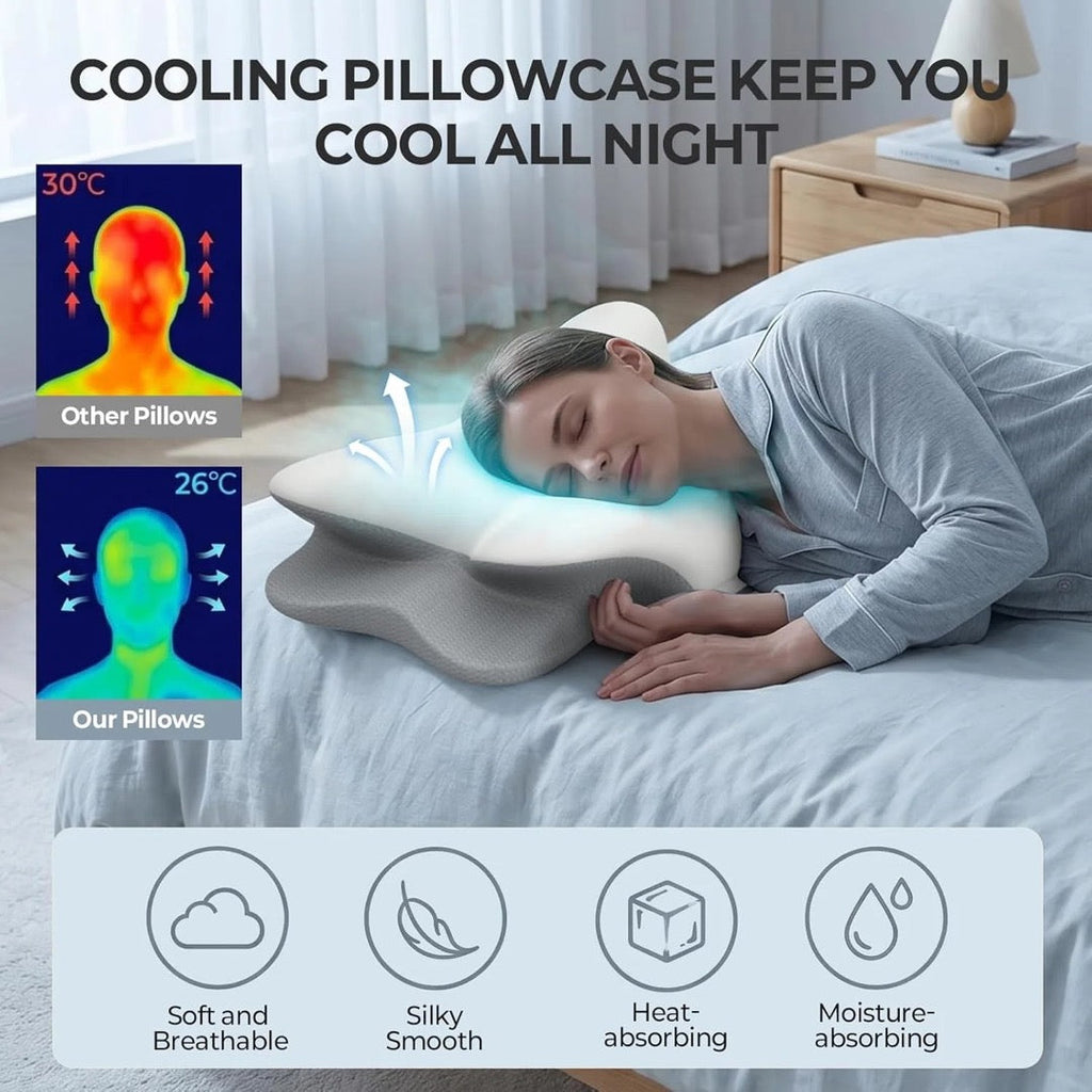 Neck Support Memory Foam Pillow | Contour Bed Pillow for Everyday Comfort