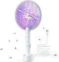 Handheld Rechargeable Bug Zapper Racket | Portable Electric Fly Swatter with UV Light