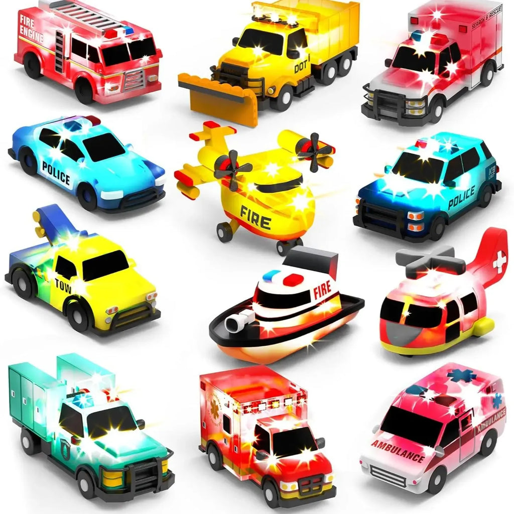 Water Play Vehicle Toy Set – Color Glow Floating Vehicle Collection for Bath & Sensory Activities (6/12 Pack)