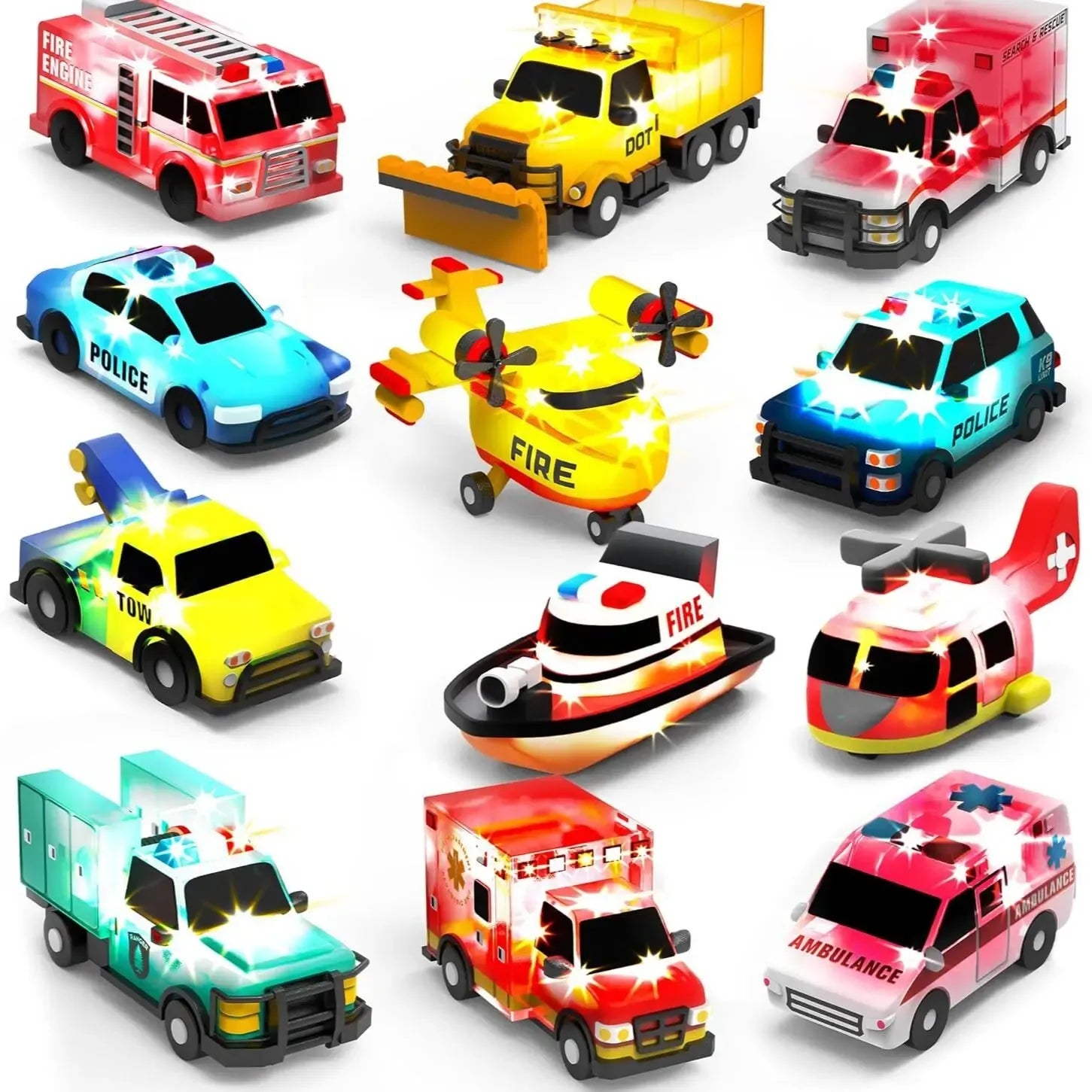 Water Play Vehicle Toy Set – Color Glow Floating Vehicle Collection for Bath & Sensory Activities (6/12 Pack)