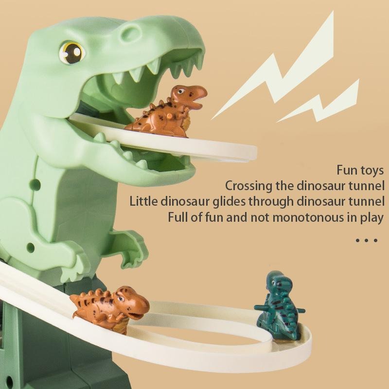 Dinosaur Climbing Track Toy – Automatic Stair Climbing Car Track with Lights & Music for Kids