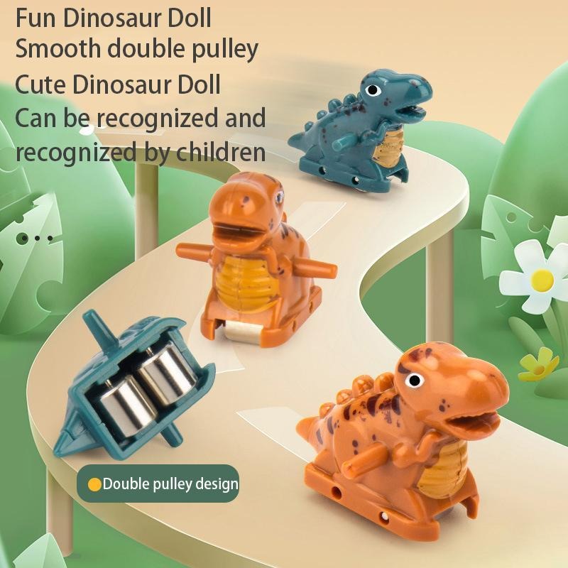 Dinosaur Climbing Track Toy – Automatic Stair Climbing Car Track with Lights & Music for Kids