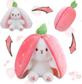 Reversible Strawberry Bunny Plush – 2-in-1 Kawaii Flip Plush Toy-Cozy Pillow