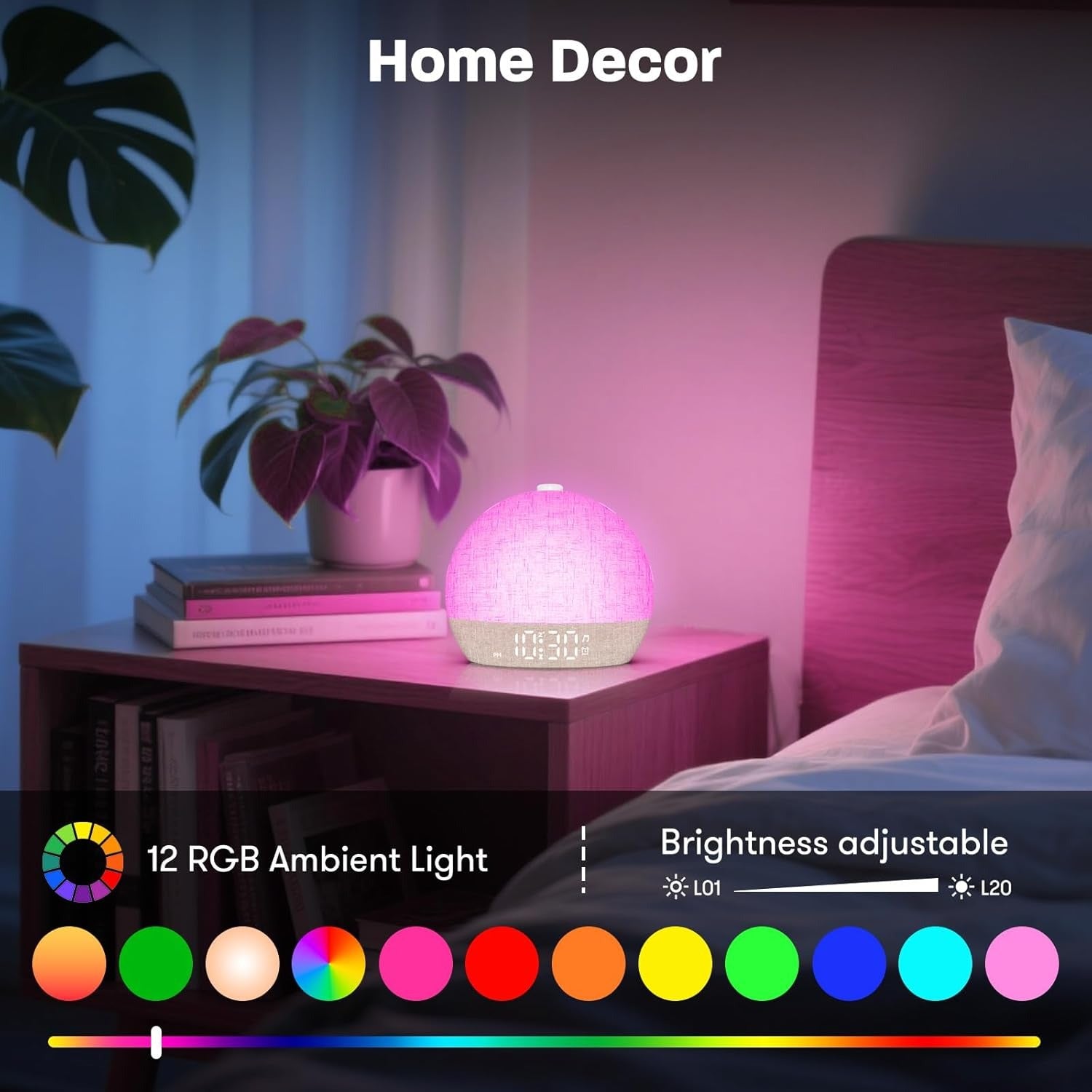Sunrise Alarm Clock | Wake Up Light with Bedside Ambient Glow